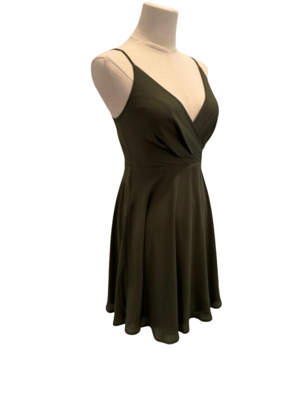 Express Green Plunge V-Neck Dress